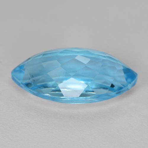 Topacio azul natural de 13,41 ct, marquesa, VVS-VS