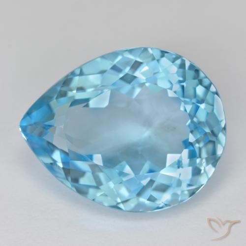 16.84ct Natural Azul Cielo Topacio, En forma de pera, VVS-VS