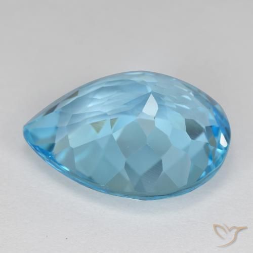 Topacio Azul Cielo natural de 16.84 ct, En forma de pera, VVS-VS