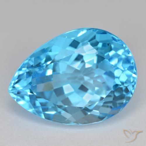 17.71ct Natural Azul Suizo Topacio, En forma de pera, VVS-VS