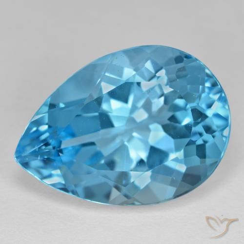 18.96ct Natural Azul Suizo Topacio, En forma de pera, VVS-VS