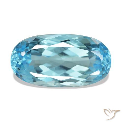 Topacio Azul Suizo natural de 17.49 ct, Ovalada, VVS-VS