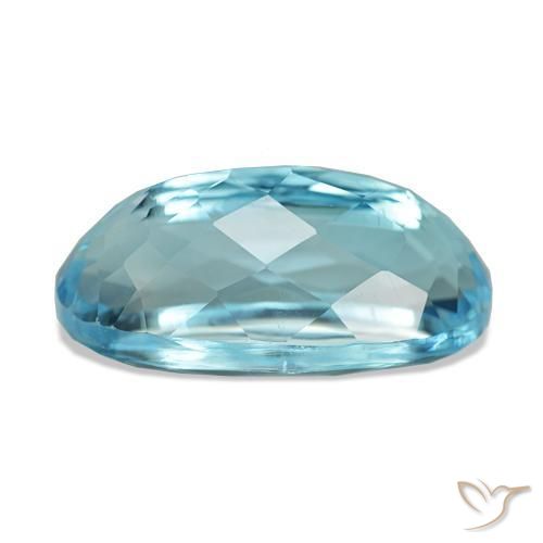 Topacio Azul Suizo natural de 17.49 ct, Ovalada, VVS-VS