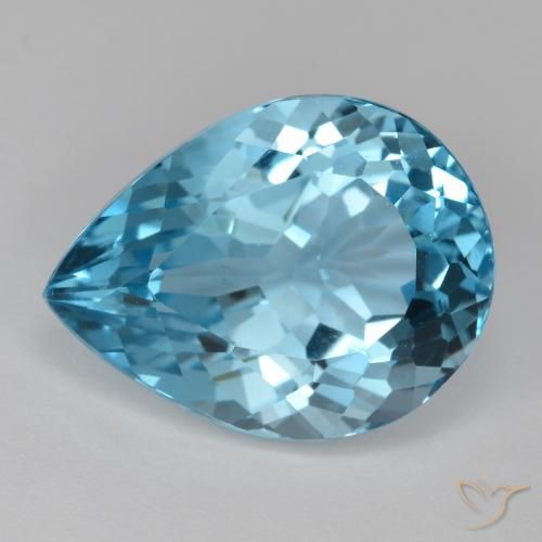 18.47ct Natural Azul Suizo Topacio, En forma de pera, VVS-VS