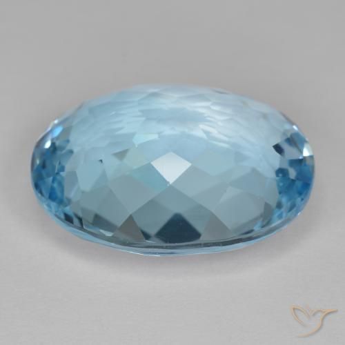 Topacio Azul Suizo natural de 18.39 ct, Ovalada, VVS