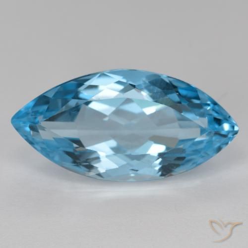 16.33ct Natural Azul Suizo Topacio, Marquesa, VVS-VS