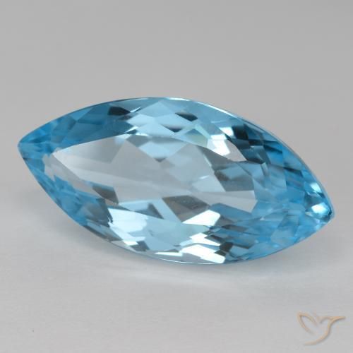 Topacio Azul Suizo natural de 16.33 ct, Marquesa, VVS-VS