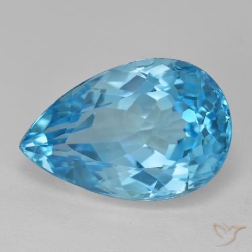 16.77ct Natural Azul Suizo Topacio, En forma de pera, VVS
