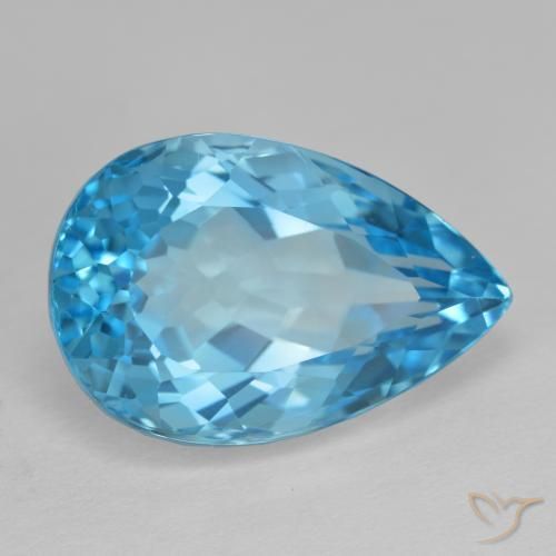 Topacio Azul Suizo natural de 16.77 ct, En forma de pera, VVS