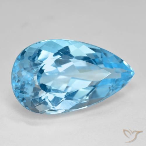 Topacio Azul Suizo natural de 21.44 ct, En forma de pera, VS