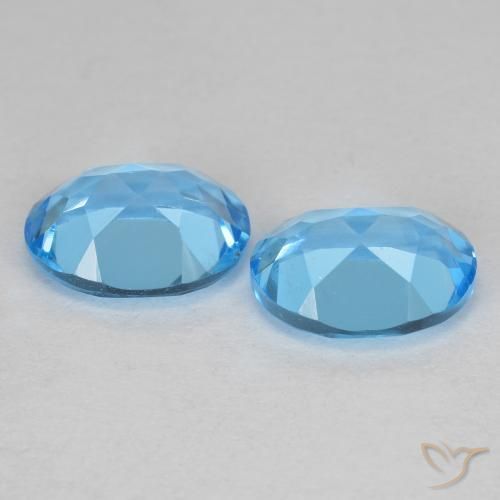 Gemas de Topacio Azul Suizo natural de 4.67 ct, Ovalada, VS