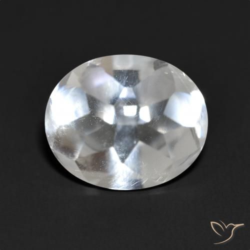 5.49ct Natural Blanco claro Topacio, Ovalada, Transparente