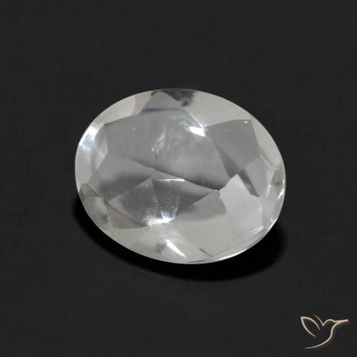 Topacio Blanco claro natural de 3.30 ct, Ovalada, Transparente