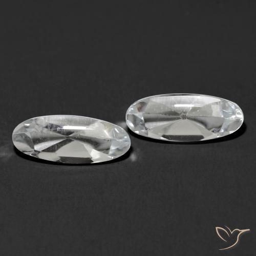 Gemas de Topacio Blanco claro natural de 2.55 ct, Ovalada, Transparente