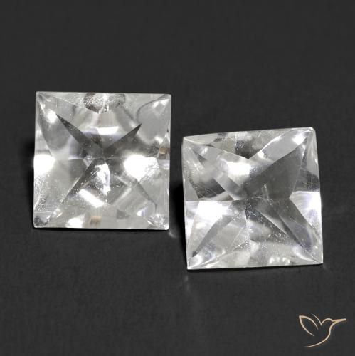 Gemas de Topacio Blanco natural de 4.00 ct, Cuadrado, Transparente