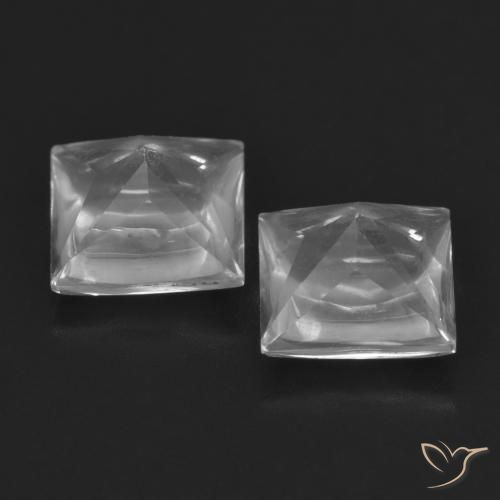 Gemas de Topacio Blanco natural de 4.44 ct, Cuadrado, Transparente