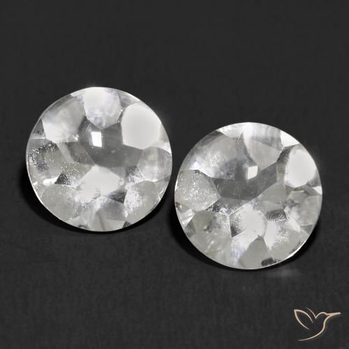 Gemas de Topacio Blanco natural de 1.99 ct, Redondo, Transparente