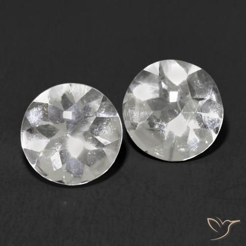 Gemas de Topacio Blanco natural de 2.09 ct, Redondo, Transparente