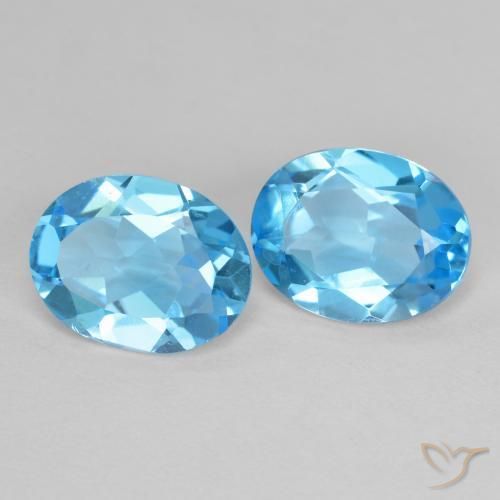 3.85ctw Natural Azul Cielo Topacio, Ovalada, VS