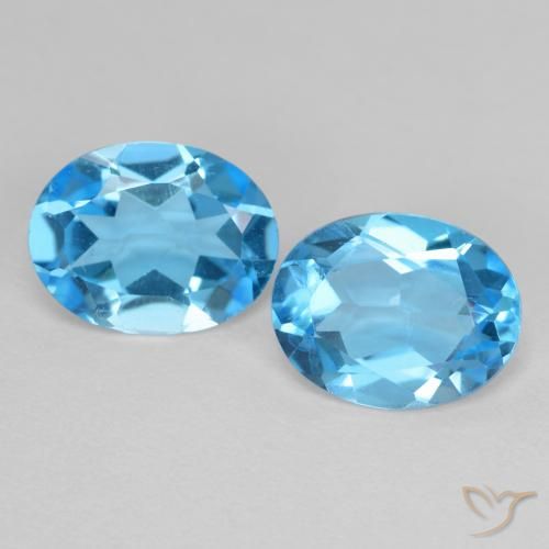 Gemas de Topacio Azul Cielo natural de 3.85 ct, Ovalada, VS