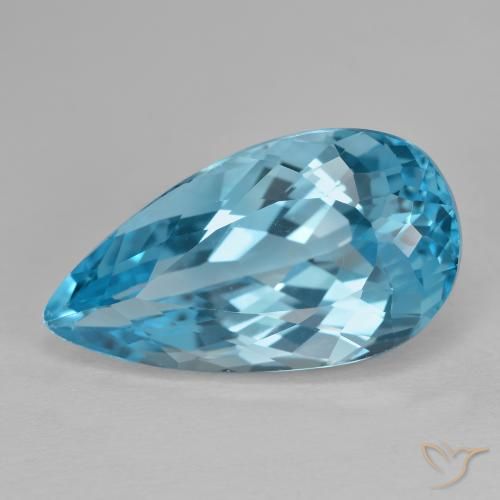 15.43ct Natural Azul Suizo Topacio, En forma de pera, VVS-VS