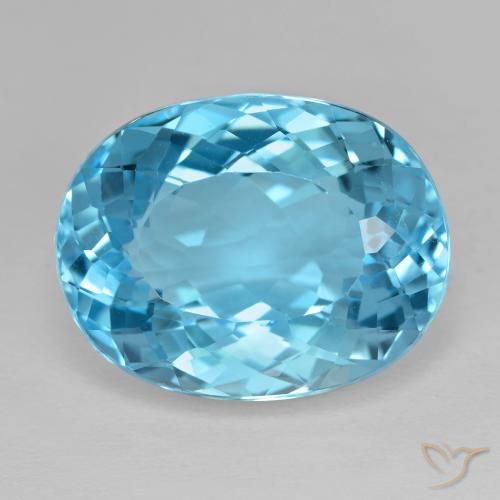 21.25ct Natural Azul Suizo Topacio, Ovalada, VS