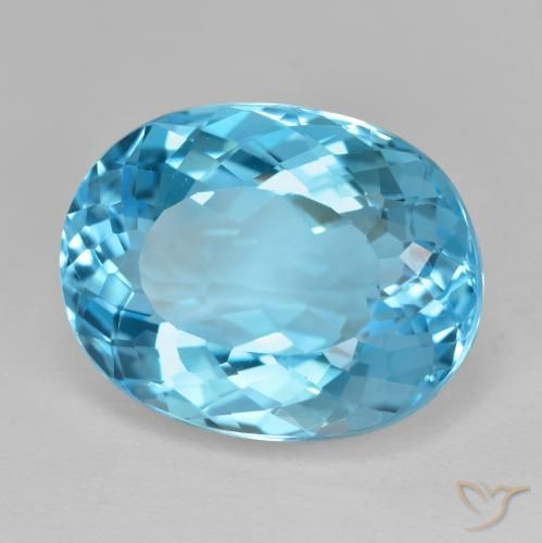 Topacio Azul Suizo natural de 21.25 ct, Ovalada, VS