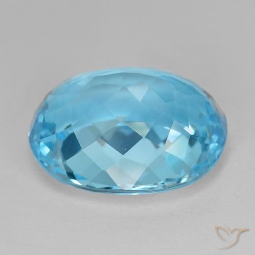 Topacio Azul Suizo natural de 21.25 ct, Ovalada, VS