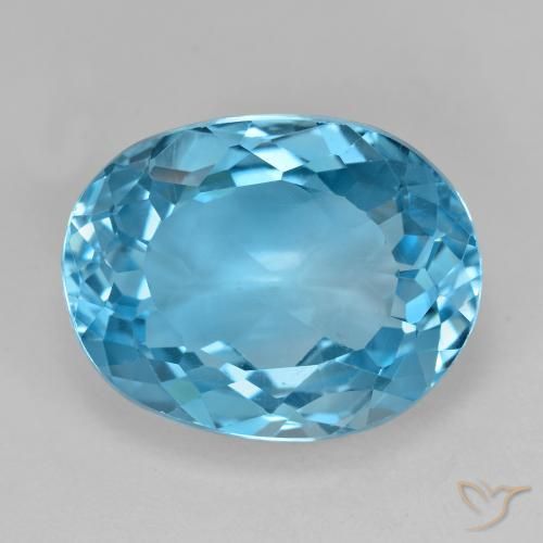 19.96ct Natural Azul Suizo Topacio, Ovalada, VS