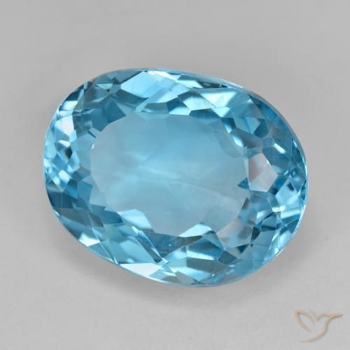 Topacio Azul Suizo natural de 19.96 ct, Ovalada, VS