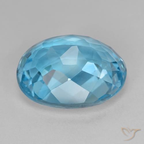 Topacio Azul Suizo natural de 19.96 ct, Ovalada, VS