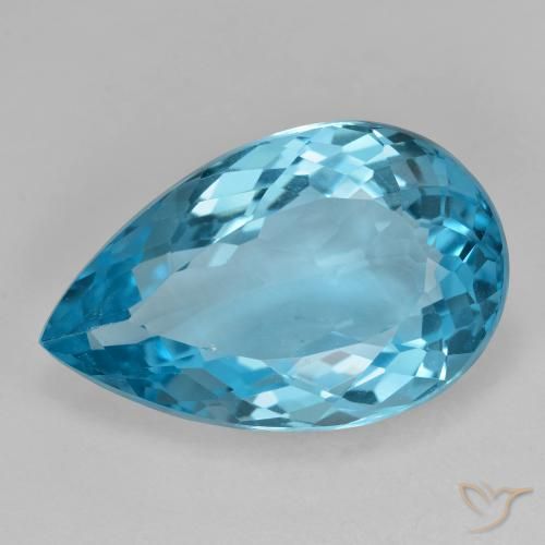 21.08ct Natural Azul Suizo Topacio, En forma de pera, VS