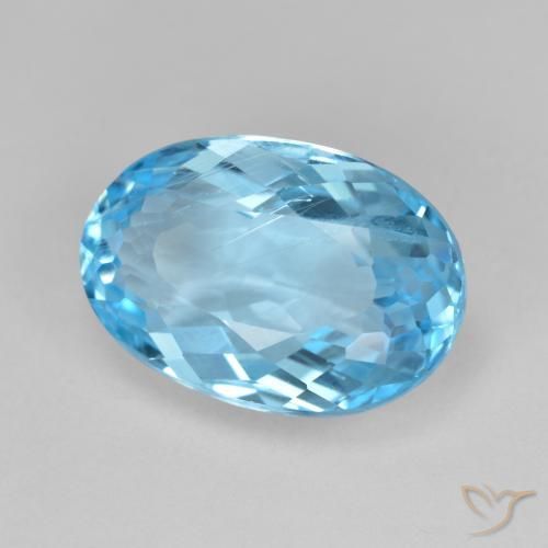 Topacio Azul Suizo natural de 11.58 ct, Ovalada, VS