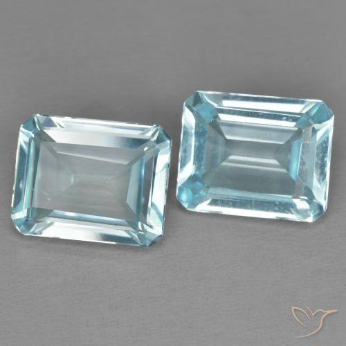 Gemas de Topacio Azul Cielo natural de 7.49 ct, Corte Octágono / Esmeralda, VS