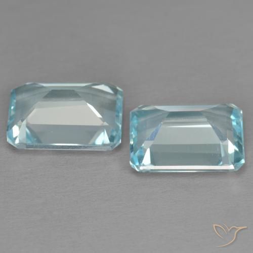 Gemas de Topacio Azul Cielo natural de 7.49 ct, Corte Octágono / Esmeralda, VS