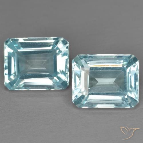 8.32ctw Natural Azul Cielo Topacio, corte esmeralda, VS
