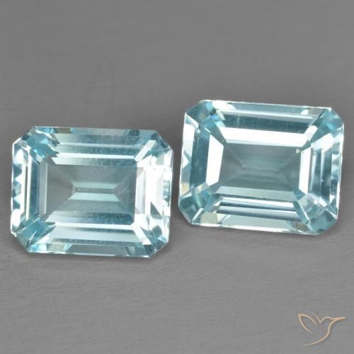 Gemas de Topacio Azul Cielo natural de 7.43 ct, Corte Octágono / Esmeralda, VS
