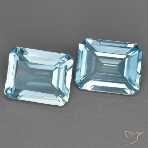 6.99ctw Natural Azul Cielo Topacio, corte esmeralda, VVS-VS