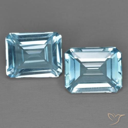 Gemas de Topacio Azul Cielo natural de 6.99 ct, Corte Octágono / Esmeralda, VVS-VS