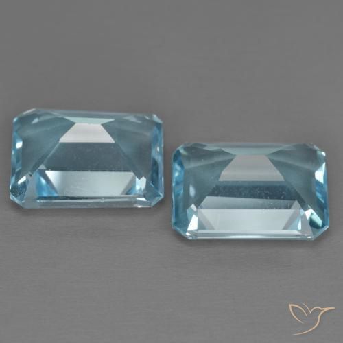 Gemas de Topacio Azul Cielo natural de 6.99 ct, Corte Octágono / Esmeralda, VVS-VS