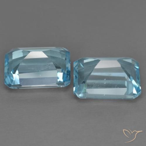 Gemas de Topacio Azul Cielo natural de 7.75 ct, Corte Octágono / Esmeralda, VVS-VS