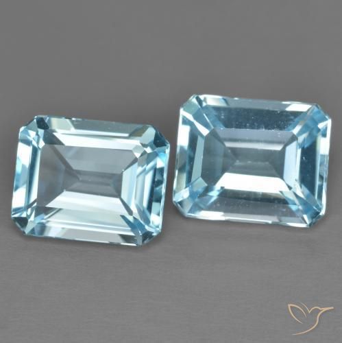 Gemas de Topacio Azul Suizo natural de 8.15 ct, Corte Octágono / Esmeralda, VS