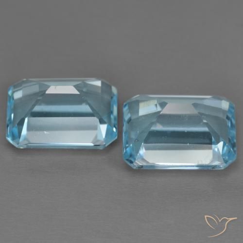 Gemas de Topacio Azul Suizo natural de 8.15 ct, Corte Octágono / Esmeralda, VS