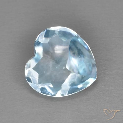 2.19ct Natural Azul Cielo Topacio, Corazón, Transparente