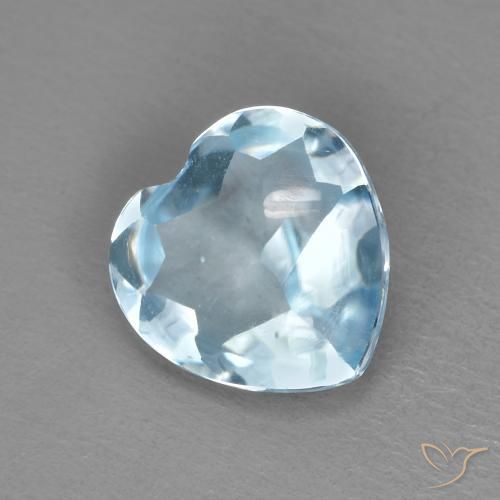 Topacio Azul Cielo natural de 2.19 ct, Corazón, Transparente