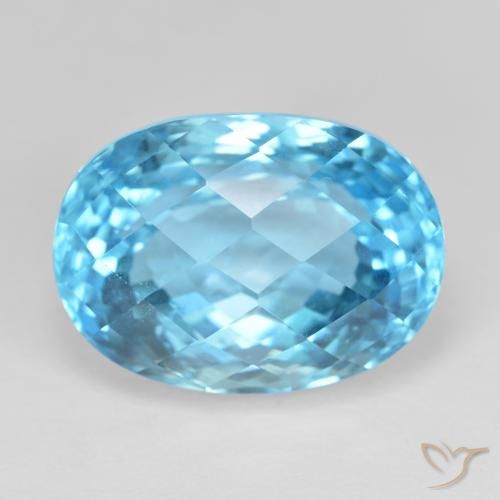 24.17ct Natural Azul Suizo Topacio, Ovalada, VS