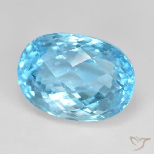 Topacio Azul Suizo natural de 24.17 ct, Ovalada, VS