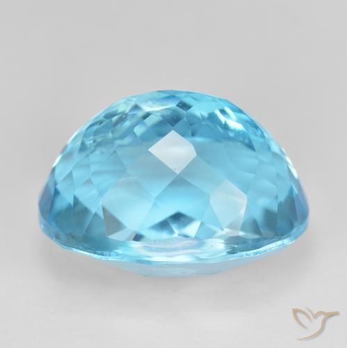 Topacio Azul Suizo natural de 24.17 ct, Ovalada, VS