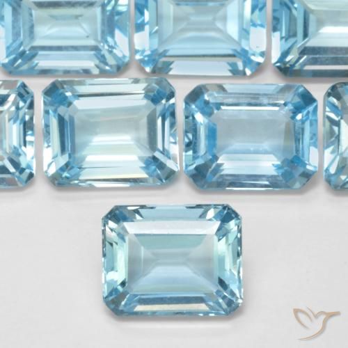 3.95ct Natural Azul Suizo Topacio, corte esmeralda, VVS-VS