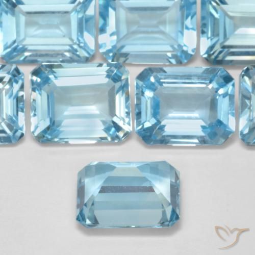 Topacio Azul Suizo natural de 3.95 ct, Corte Octágono / Esmeralda, VVS-VS